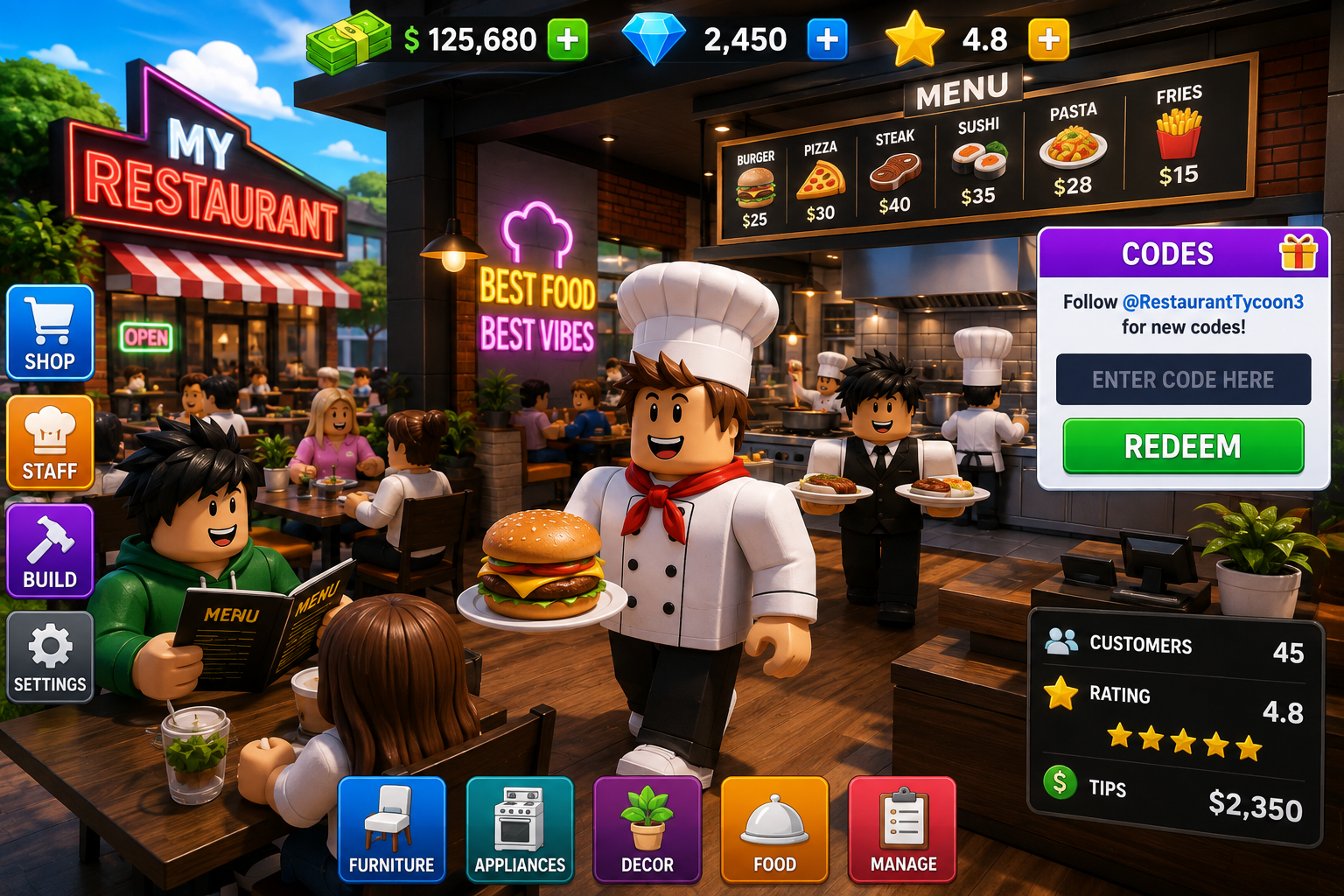 Restaurant Tycoon 3 Codes:The Daily Shift in Your Empty Diner